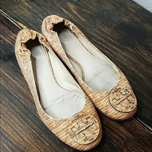 TORY BURCH Reva Snakeskin Flats